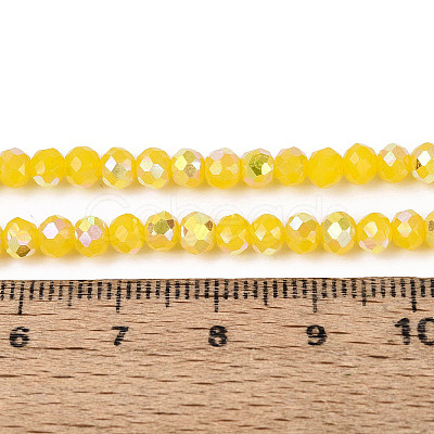 AB Color Plated Opaque Glass Rondelle Beads Strands EGLA-T029-4mm-09E-1
