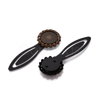 Alloy & Iron Bookmark Cabochon Settings PALLOY-N184-08AB-1