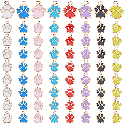 120Pcs 8 Colors Alloy Enamel Charms FIND-FH0017-01-1