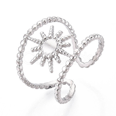 304 Stainless Steel Cuff Rings Components X-STAS-N113-01P-1
