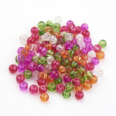 Baking Painted Crackle Glass Beads DGLA-X0006-4mm-09-1