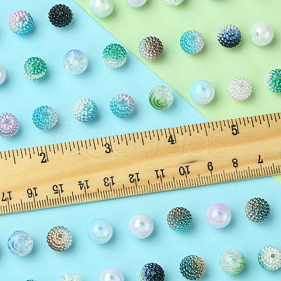 200Pcs 10 Styles Imitation Pearl & Opaque Acrylic Berry Beads OACR-FS0001-96A-1
