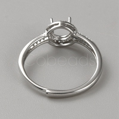 Sterling Silver Open Cuff Ring Findings STER-WH0061-21C-1