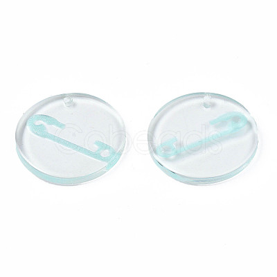 Transparent Resin Pendants RESI-N030-005D-1