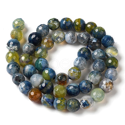Dyed & Heated Natural Fire Crackle Agate Beads Strands G-P539-B01-02-1