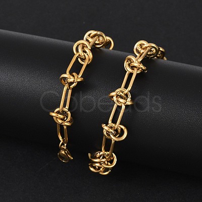 304 Stainless Steel Kont Link Chain Necklace for Men Women NJEW-P269-02G-1