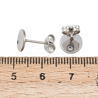 Non-Tarnish 304 Stainless Steel Stud Earring Findings X-STAS-R063-35-1