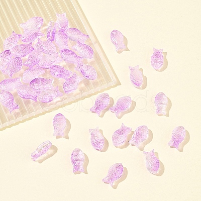 50Pcs Transparent Spray Painted Glass Beads GLAA-FS0002-06B-1