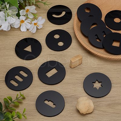 12Pcs Black Clay Acrylic Edge Template Set FIND-FG0004-80-1
