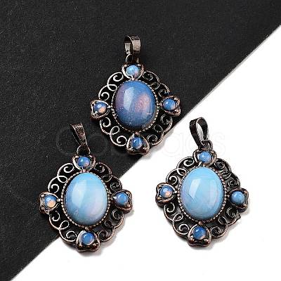 Synthetic Opalite Rhombus Pendants G-K363-02R-08-1