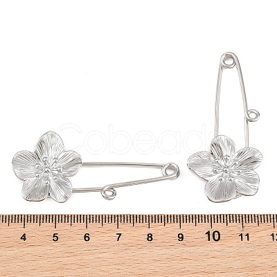 Peach Blossom 304 Stainless Steel Safety Pins Brooch Findings SA-CBA098D-14B-P01-1