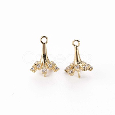 Brass Micro Pave Clear Cubic Zirconia Peg Bails Charms KK-Q765-011-NF-1