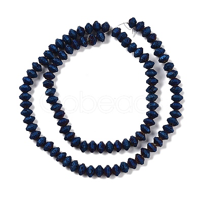 Electroplated Natural Lava Rock Beads Strands G-A234-F02-01C-1