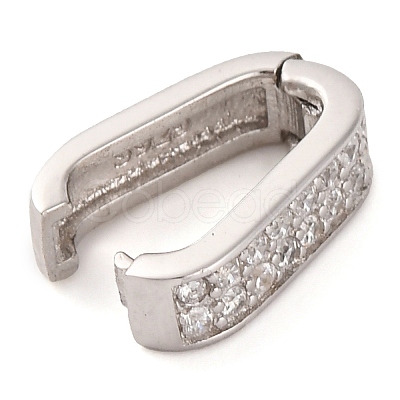 925 Sterling Silver Micro Pave Clear Cubic Zirconia Twister Clasps STER-U005-07P-1
