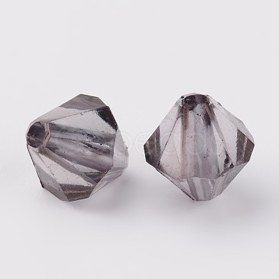 Faceted Bicone Transparent Acrylic Beads X-DBB4mm-60-1