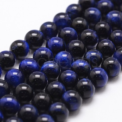 Natural Tiger Eye Bead Strands G-G735-23-10mm-02-1