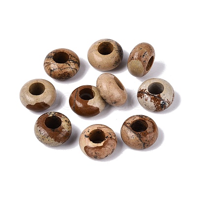 Natural Picture Jasper European Beads G-N359-17A-04-1