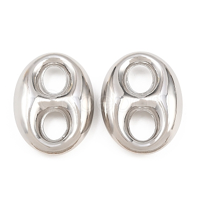 Brass Oval Links Connector Charms KK-H292-47P-03-1