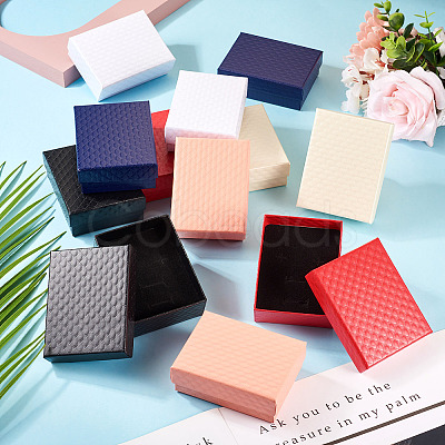 Rhombus Textured Cardboard Gift Storage Boxes LS-CON-TAC0010-03A-04-1