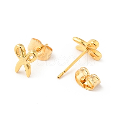 304 Stainless Steel Tiny Scissor Stud Earrings with 316 Stainless Steel Pins for Women EJEW-J043-16G-1