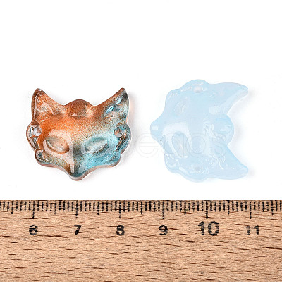 Baking Paint Transparent Glass Connector Charms DGLA-N018-18-1