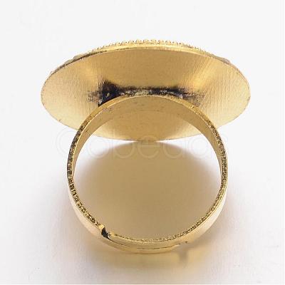 Vintage Adjustable Iron Finger Ring Components Alloy Cabochon Bezel Settings PALLOY-Q300-04AG-NR-1