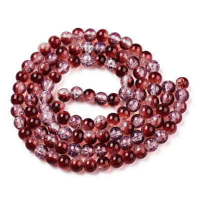 Transparent Crackle Baking Paint Glass Beads X1-DGLA-T003-01B-07-1