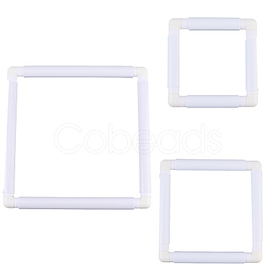 3 Stes 3 Styles Plastic Cross Stitch Embroidery Hoops DIY-CP0012-44C-1