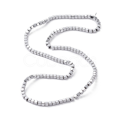 Electroplate Non-magnetic Synthetic Hematite Beads Strands X-G-J172-3x3mm-02-1