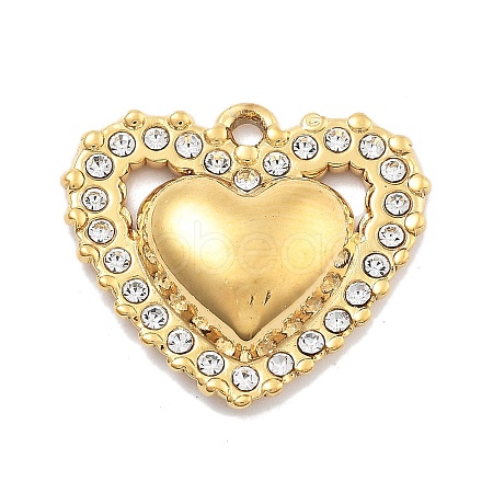 304 Stainless Steel Rhinestone Pendants STAS-R155-035A-G-1