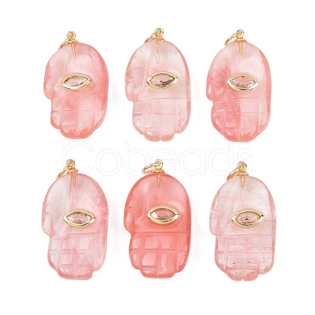 Cherry Quartz Glass Pendants G-Z134-05C-1