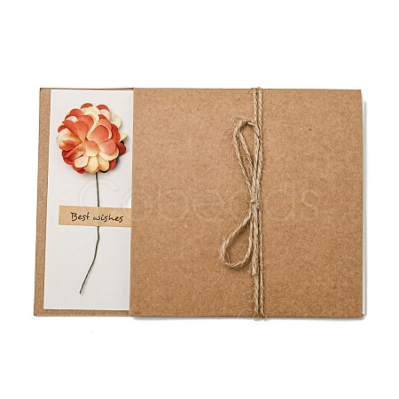 Dried Carnation Paper Thank You Greeting Cards AJEW-K043-01E-1