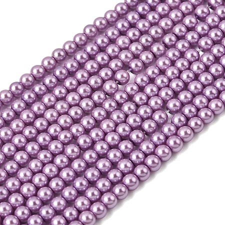 Eco-Friendly Dyed Glass Pearl Round Beads Strands HY-A002-4mm-RB056-1