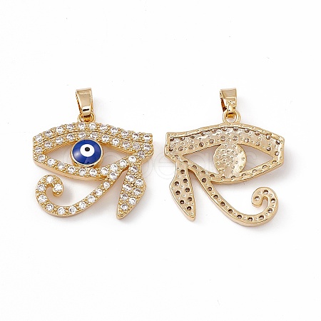 Brass Micro Pave Cubic Zirconia Pendants KK-E068-VC062-1