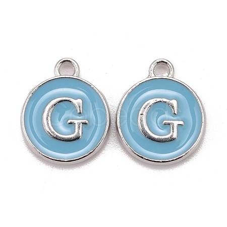 Platinum Plated Alloy Enamel Charms X-ENAM-S118-04G-P-1