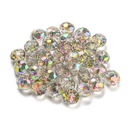 Transparent Electroplate Glass Beads GLAA-L046-02C-1