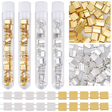 200Pcs 2 Color Metallic Colours Glass Seed Beads SEED-CN0001-15-1