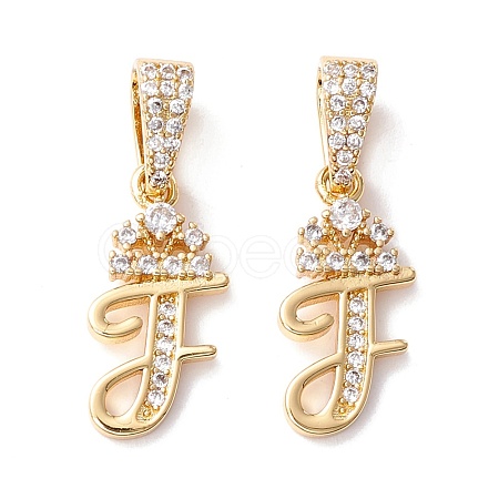 Eco-Friendly Brass Micro Pave Cubic Zirconia Pendants KK-K265-01G-F-1