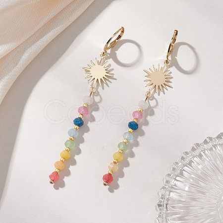 Sun Dyed Natural Malaysia Jade Hoop Earrings EJEW-JE06873-1