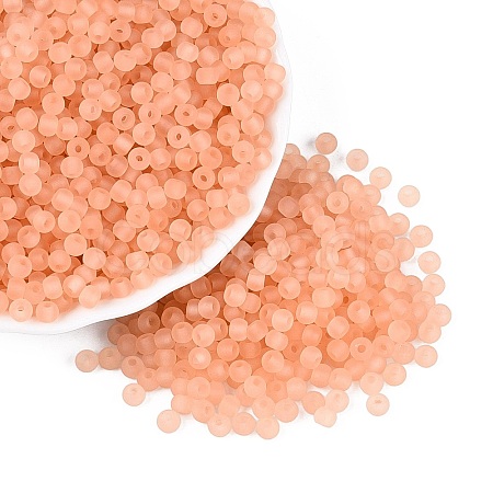 FGB Frosted Transparent Glass Seed Beads SEED-N013-02A-04-1