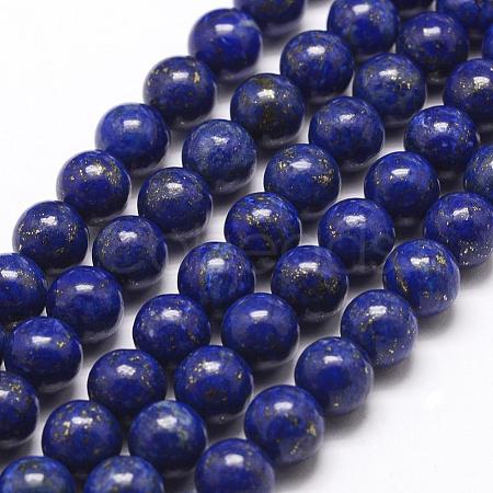 Natural Dyed Lapis Lazuli Bead Strands G-G953-04-10mm-1