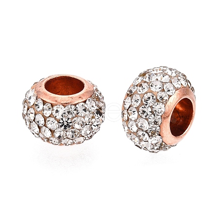 Polymer Clay Rhinestone European Beads X-RB-S055-16B-1