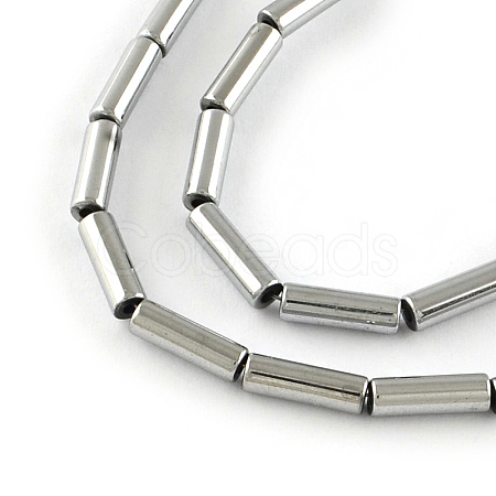 Tube Electroplated Non-magnetic Synthetic Hematite Beads Strands G-R259-38H-1