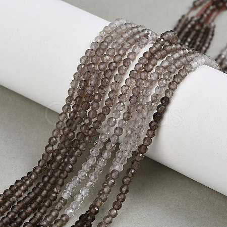 Gradient Color Natural Smoky Quartz Beads Strands G-Z106-A05-2mm-1