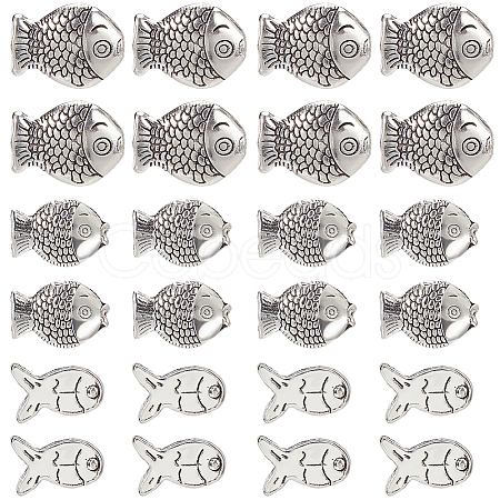 120Pcs 3 Styles Tibetan Style Alloy Beads TIBEB-SC0001-36-1