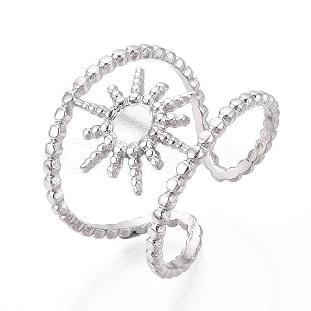 304 Stainless Steel Cuff Rings Components X-STAS-N113-01P-1