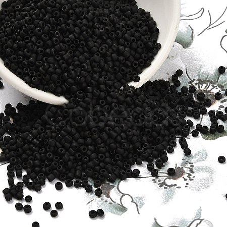 Frosted Opaque 12/0 Glass Seed Beads SEED-R029-2mm-A07-1