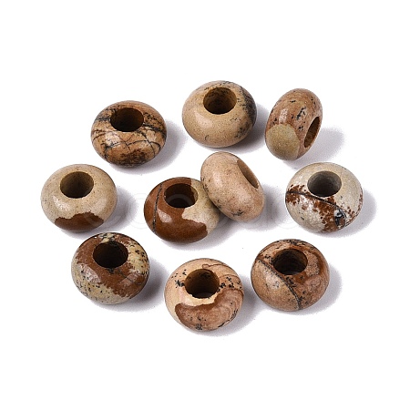 Natural Picture Jasper European Beads G-N359-17A-04-1