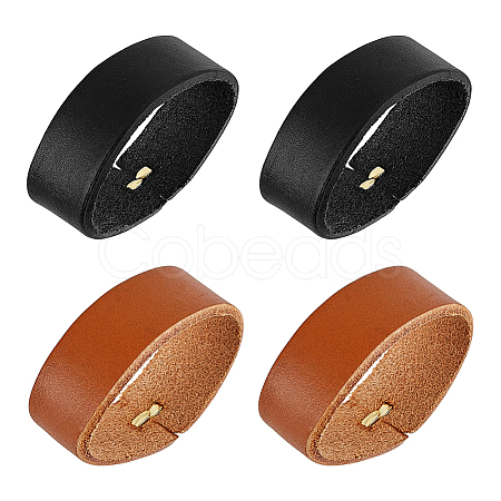 4Pcs Cowhide Leather Loop Keepers FIND-PH0061-44-1