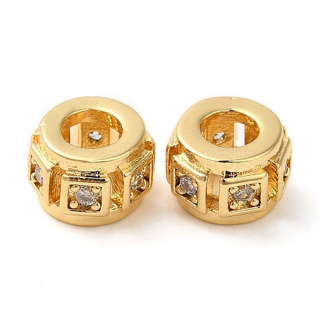 Rack Plating Brass Cubic Zirconia Beads KK-Z033-24G-1